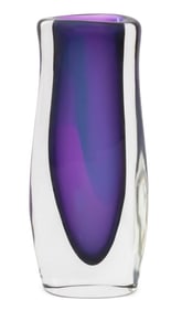 Italian Amethyst and Clear Glass Vase