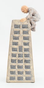 Marilyn Andrews "Building" Art Pottery Sculpture