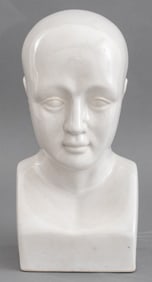 Glazed White Porcelain Bust
