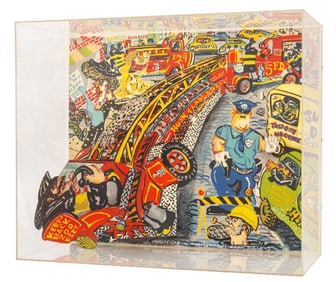 Red Grooms "Aarrrrrrhh" 3-D Lithograph, 1971