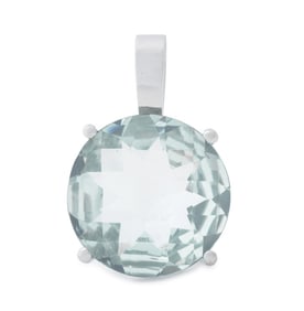 14K White Gold Aquamarine Pendant