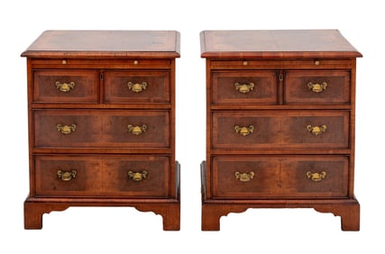 George I Style Walnut Chest of Drawers, Pair