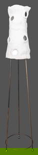 Modernist Sculptural Plaster Floor Lamp: Modernist Sculptural Plaster Floor Lamp, the shade with mirrored elements and signed "re" inside, tripod metal base. Overall: 79" H x 17" Diameter. Provenance: From a Park Avenue Collection. Keywords: