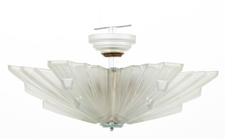 Art Deco Frosted Glass Chandelier