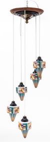 Art Deco Style Spiral 5-Light Chandelier