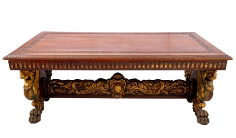 Renaissance Revival Walnut Library Table