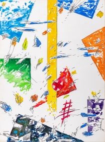Elfi Schuselka Geometric Composition Mixed Media