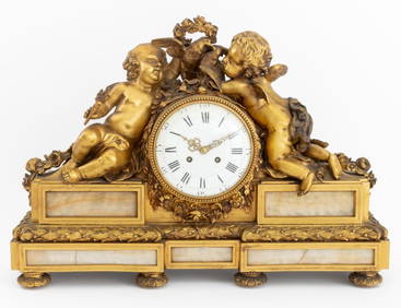 Napoleon III Ormolu & Onyx Cherub Clock, ca. 1870 (1 of 11)