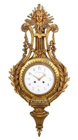 Louis XVI Style Gilt Bronze Cartel Clock
