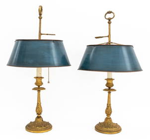 Neoclassical Style Ormolu Tole Peinte Lamps, 2 (1 of 6)