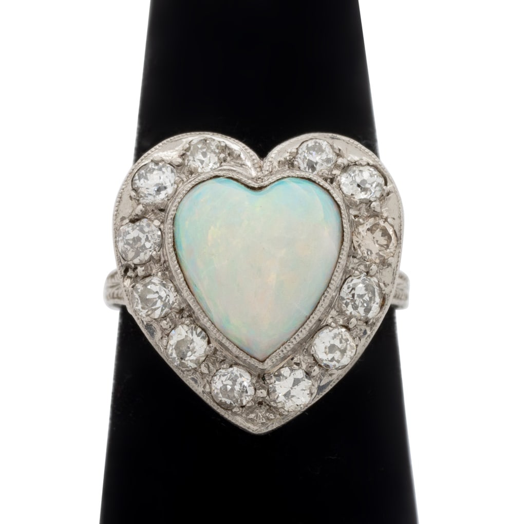 Platinum Opal Diamond Ring (1 of 6)