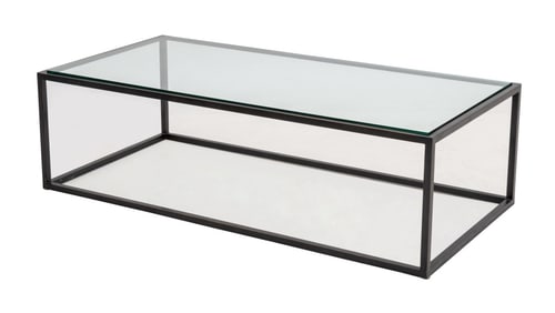 Christian Liaigre Style Glass & Brass Coffee Table