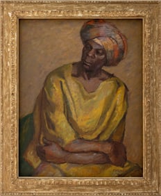 Mark Farmer Portrait of Woman Oil on Canvas, 1969