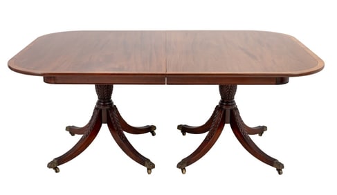 George III Style Mahogany Pedestal Dining Table