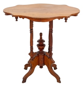 Victorian Walnut Scalloped Top Parlour Table