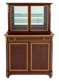 Louis XVI Style Acajou Mouchete Display Cabinet