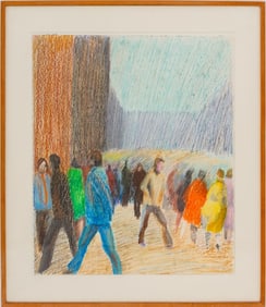 William Clutz "Figures XIV" Oil Pastel on Paper