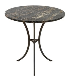 Portoro Marble Top Cast Iron Center Table