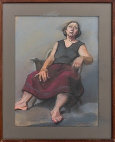 Francine Perlman Seated Woman Pastel on Paper
