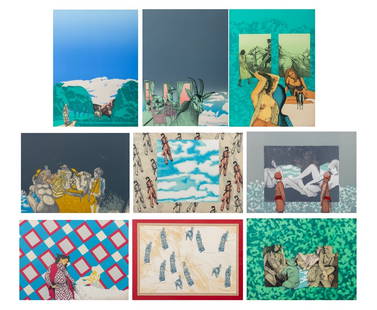 Masuo Ikeda "Location and Scene" Lithographs, 11: Masuo Ikeda (Japanese, 1934-1997), Eight Prints from "Location and Scene" Series, Lithographs in Colors on Wove Paper, published by Touchstone Publishers, each numbered edition "XI/XXV", comprising: I