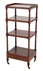 Regency Mahogany Four-Tier Whatnot, 19th C.