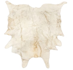 Solid White Cowhide Rug, 7' 6" x 7' 6"