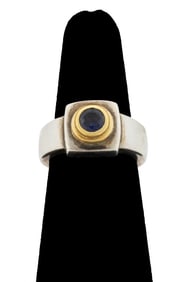 Caroline Ballou 925 Silver 18K Gold Amethyst Ring