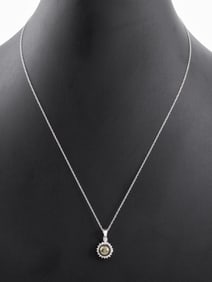 14K Cultured Pearl Diamond Pendant Necklace