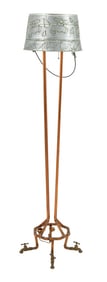 Folk Art Faucet Motif Mixed Metal Floor Lamp