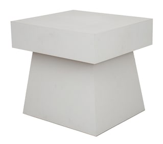 Modern Geometric White Wood Side Table