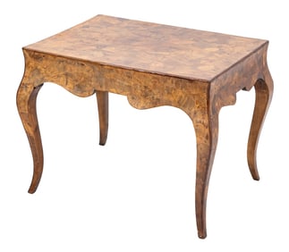 Italian Mid-Century Modern Oyster Burl Low Table