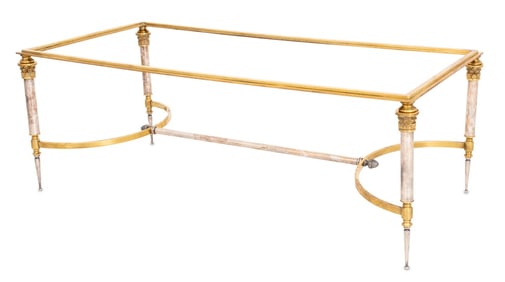 Maison Jansen Style Brass and Chrome Coffee Table