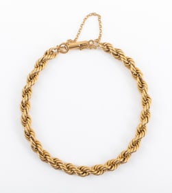 14K Yellow Gold Rope Chain Bracelet