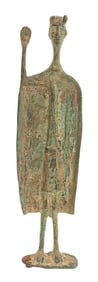 Italian Horned Figure Verdigris Patinated Bronze