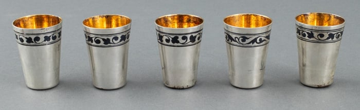 Russian Silver Kubachi Cups, 5