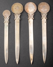 Ottoman Coin-Set Turkish Silver Letter Openers, 4