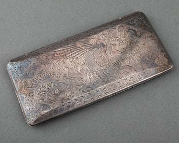 Chinese 950 Silver Phoenix Motif Cigarette Case