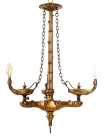 Neoclassical Style Brass Three-Light Chandelier
