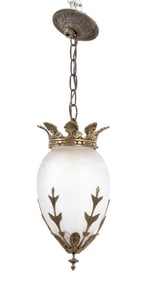 Cast Brass and Cut Glass Ceiling Light