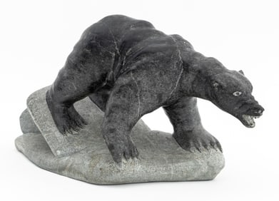 Levi Alashuak Carved Stone Bear Sculpture