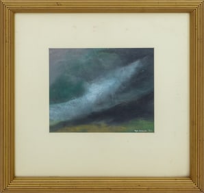 American School Abstract Landscape Pastel on Paper