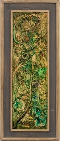 American School Abstract Garden Oil on Panel