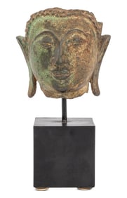 Southeast Asian Bronze Head of Buddha