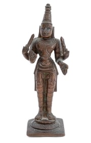 Indian Standing Lakshmi Bronze Sculpture