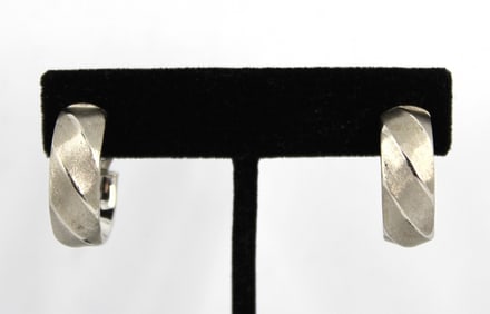Milor 18K White Gold Hoop Earrings