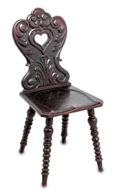 German Carved Oak Hall Chair