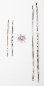 Sterling Silver Rhinestone Jewelry, 5