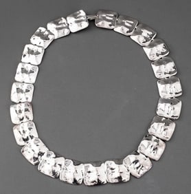 Large Square Link Silver-Tone Metal Belt