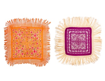 Embroidered Silk Piano Shawls, 2