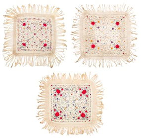Embroidered Silk Piano Shawls, 3